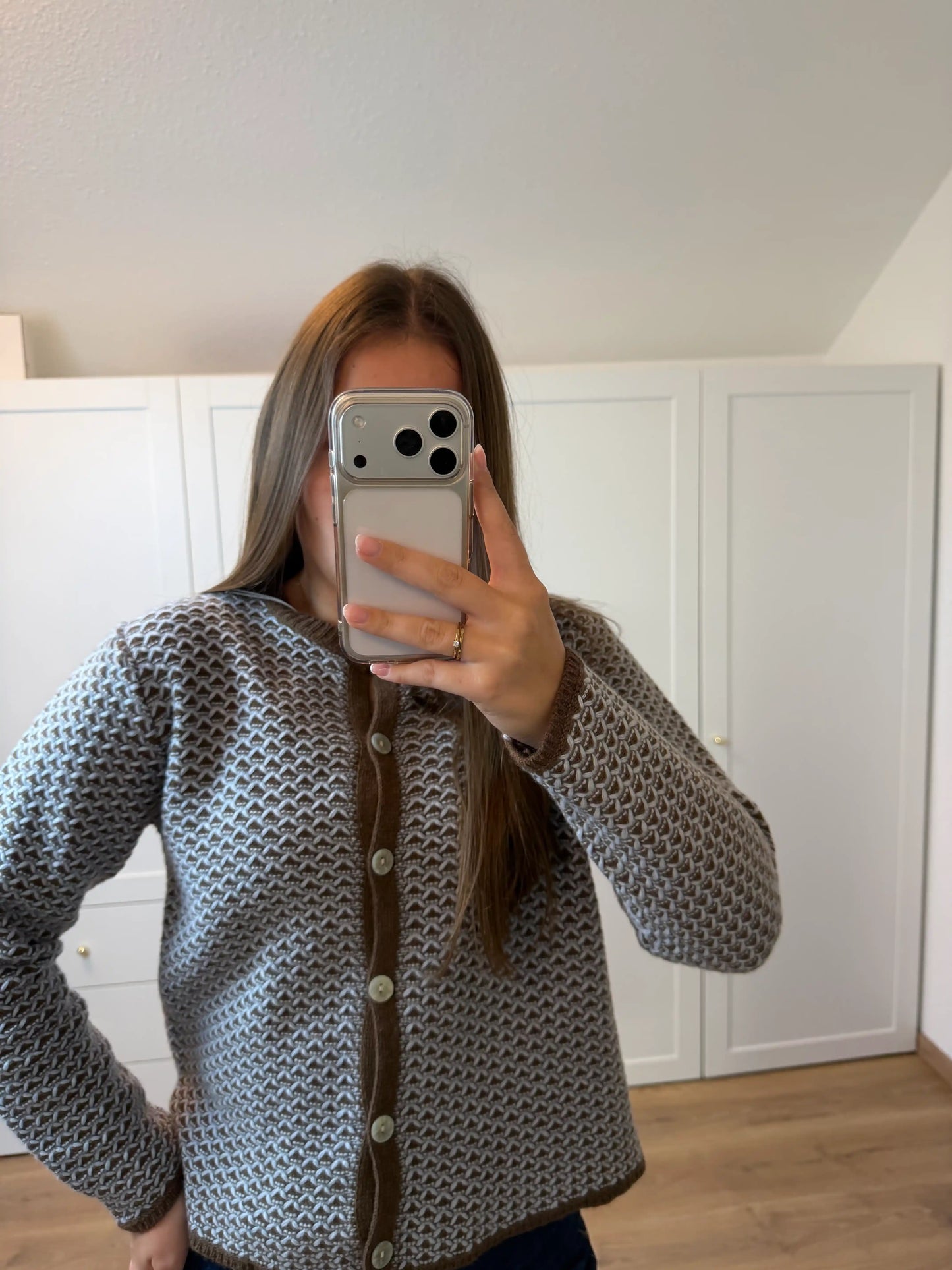 Strickweste "Grafical" Hellblau