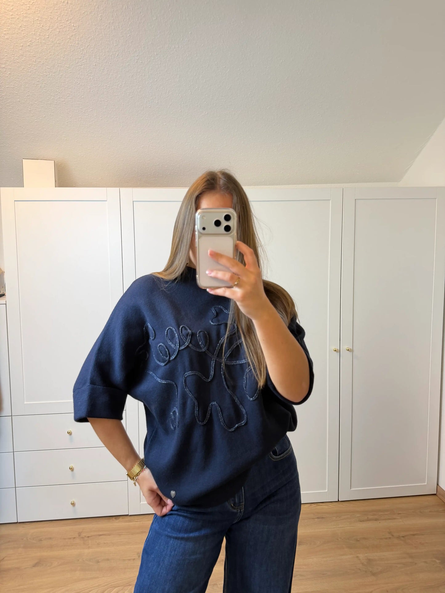 Pullover "Lines" Dunkelblau