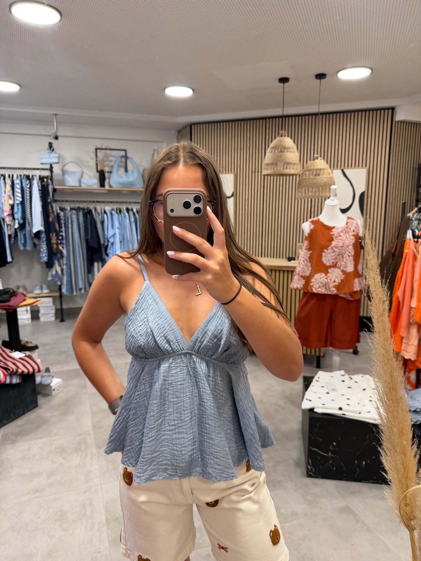 Bluse "Silhouette" Blau