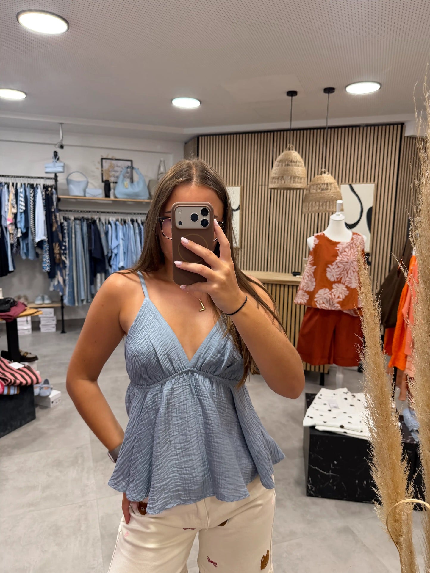 Bluse "Silhouette" Blau
