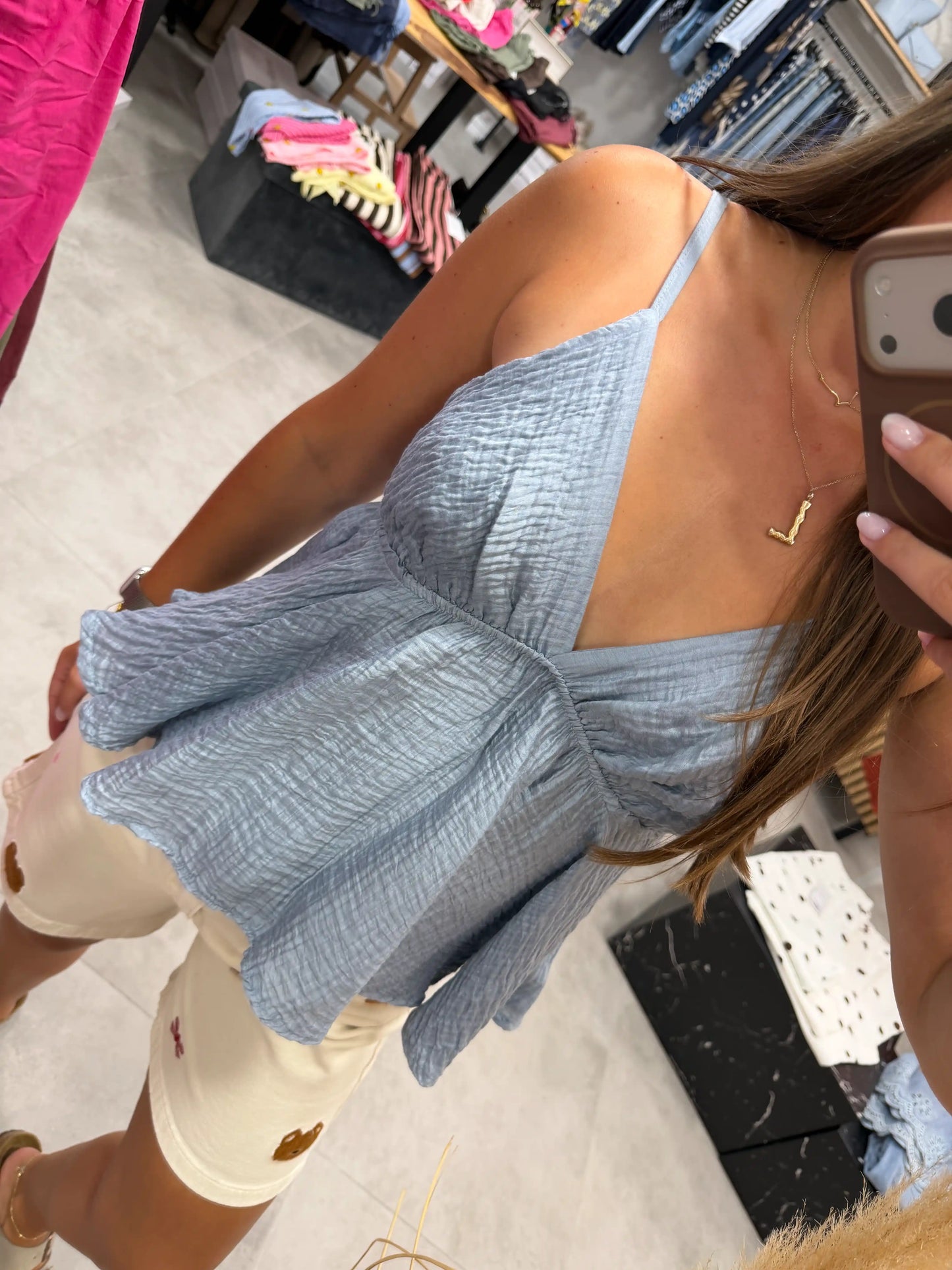 Bluse "Silhouette" Blau