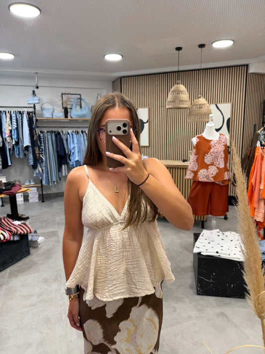 Bluse "Silhouette" Beige