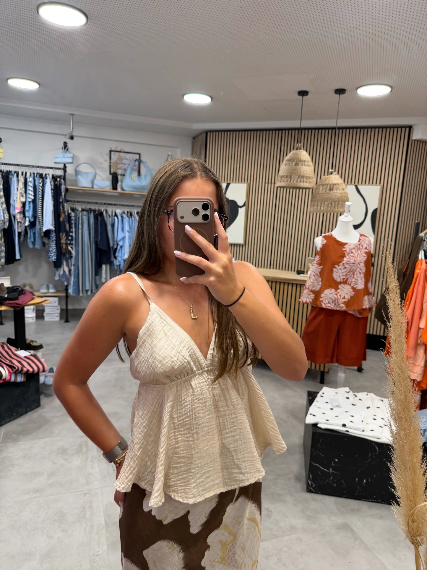 Bluse "Silhouette" Beige
