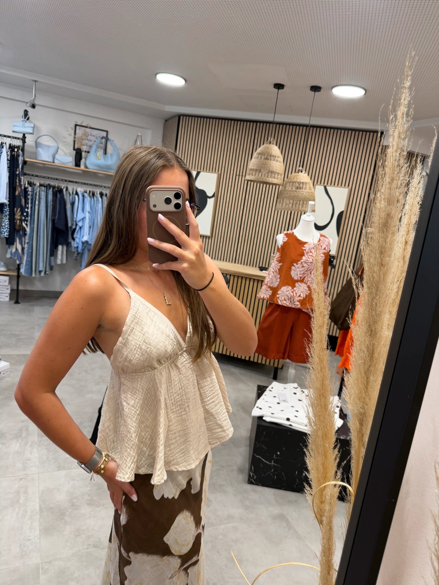 Bluse "Silhouette" Beige