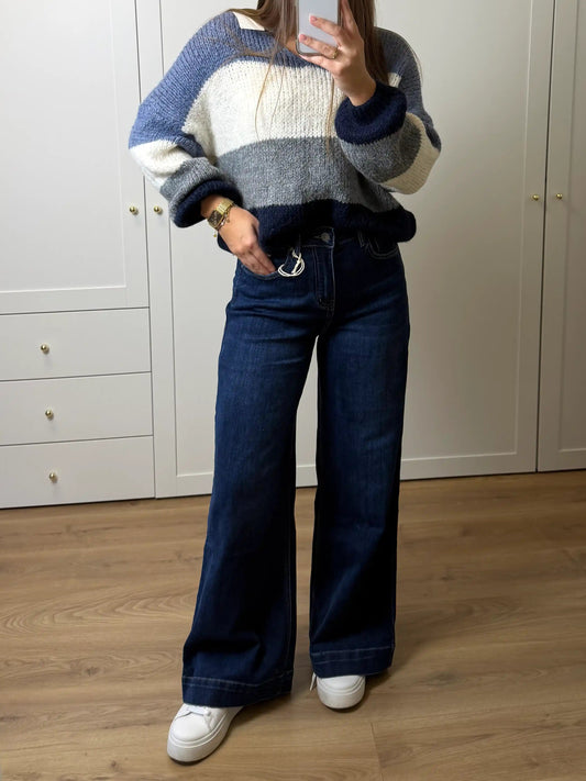 Wide-Leg-Jeans Blau I
