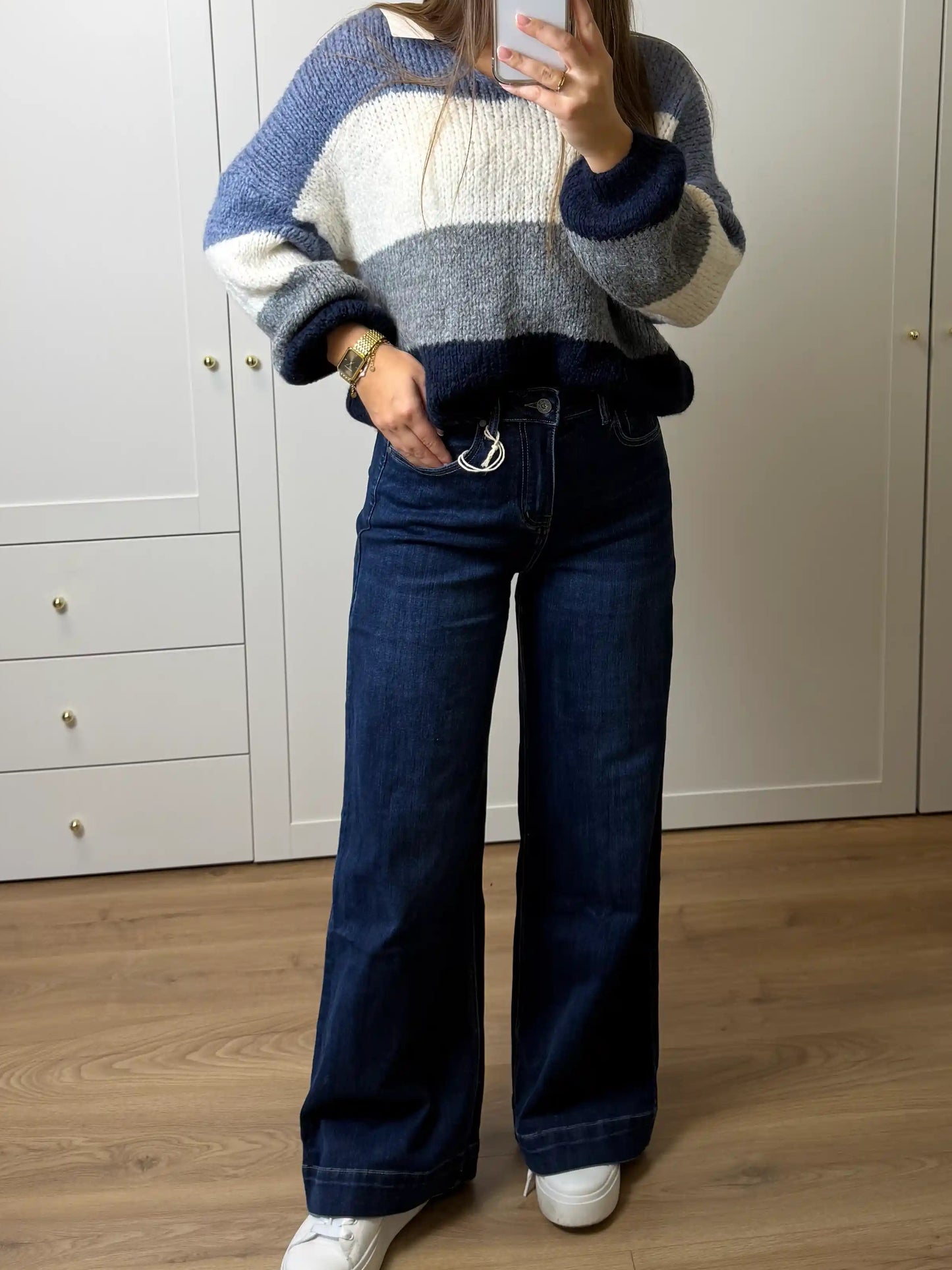 Wide-Leg-Jeans Blau I