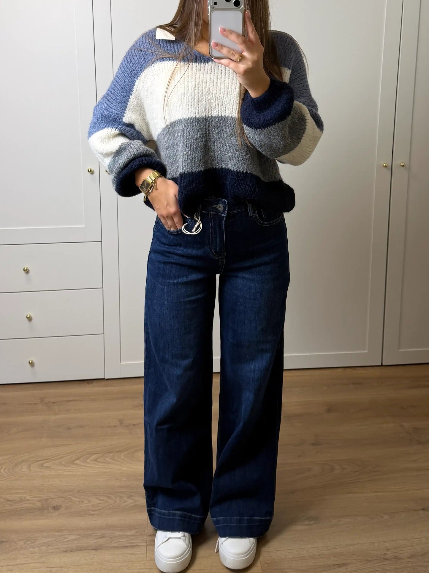 Wide-Leg-Jeans Blau I