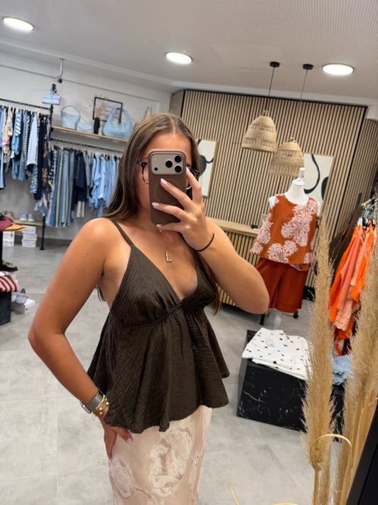 Bluse "Silhouette" Schokobraun