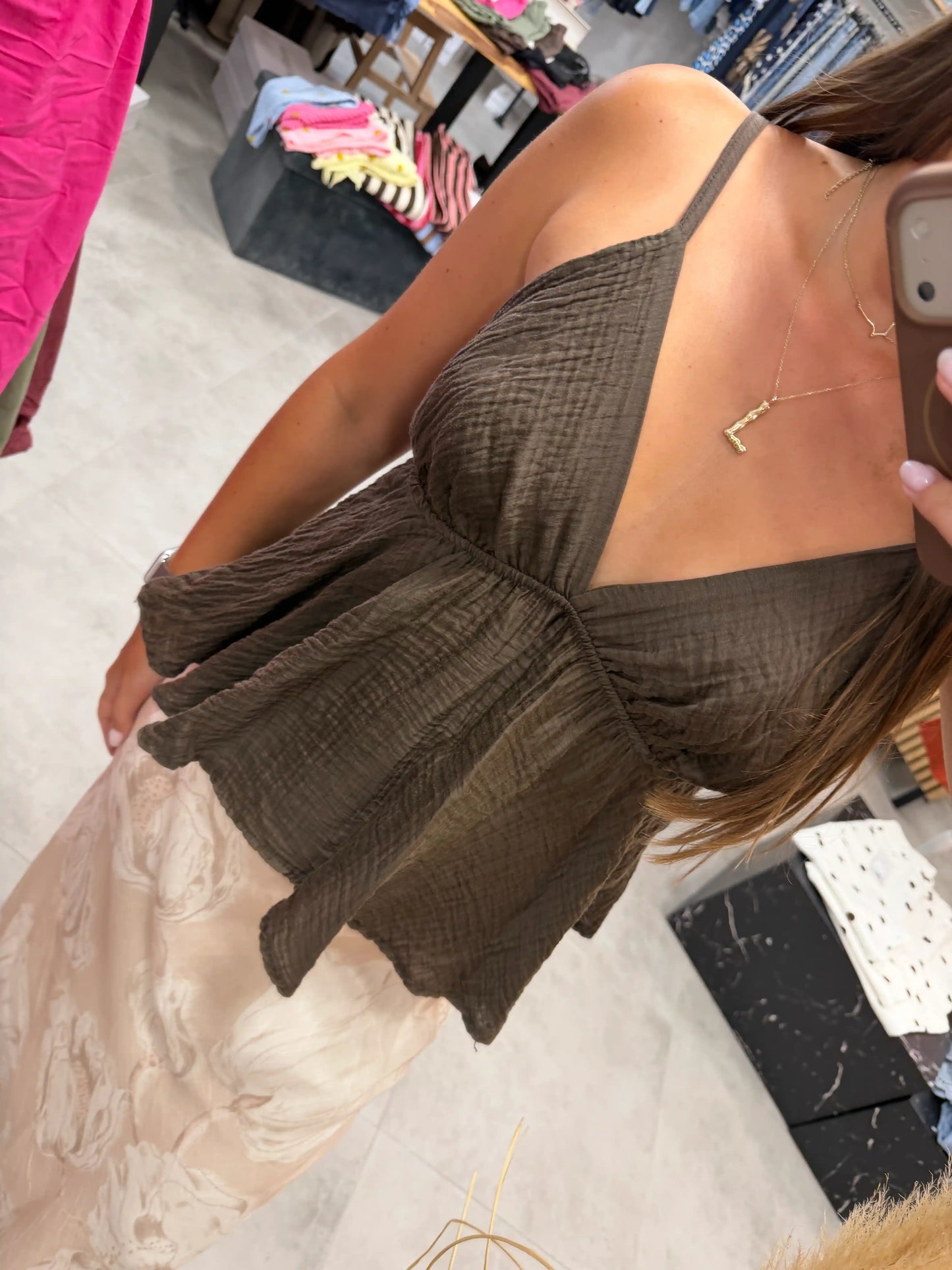 Bluse "Silhouette" Schokobraun