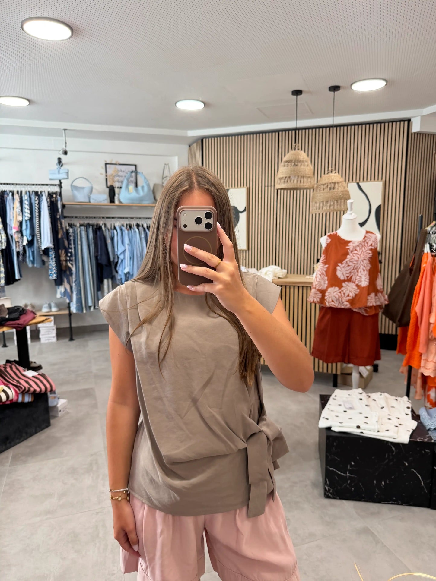 Wickelbluse "Olivia" Taupe