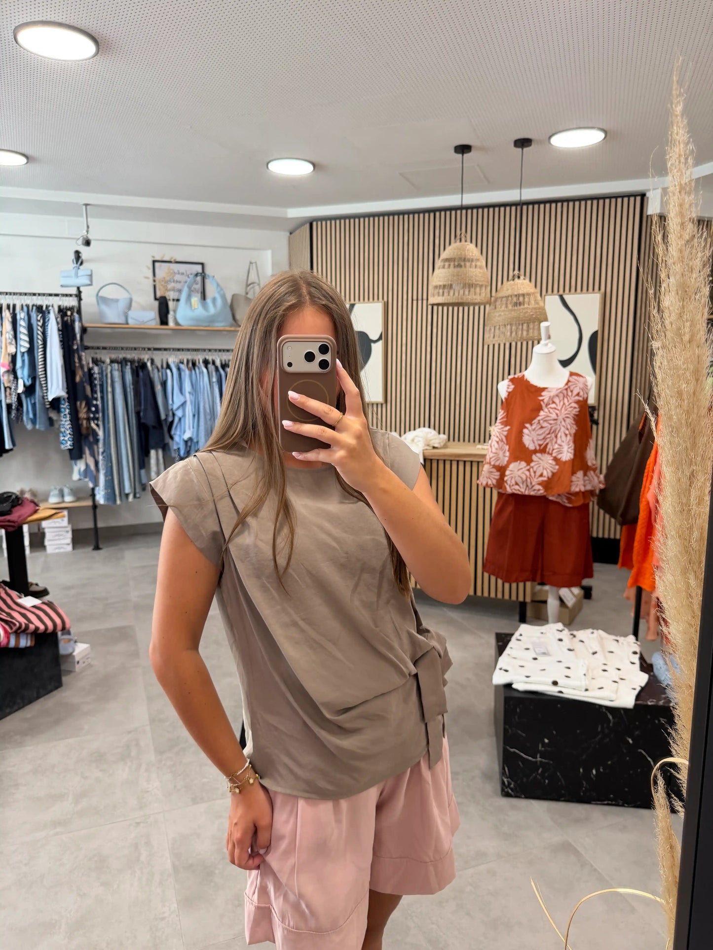 Wickelbluse "Olivia" Taupe