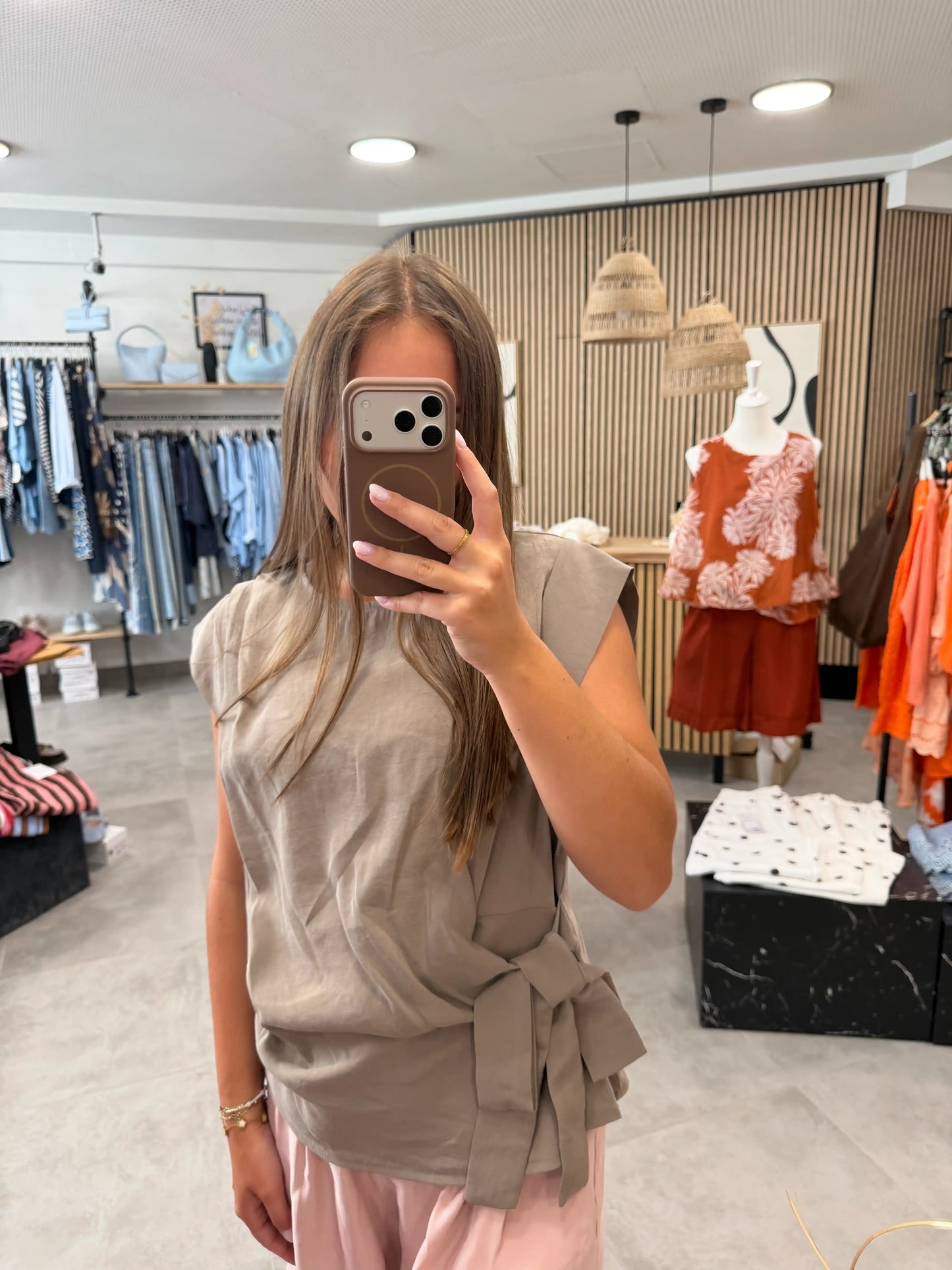 Wickelbluse "Olivia" Taupe