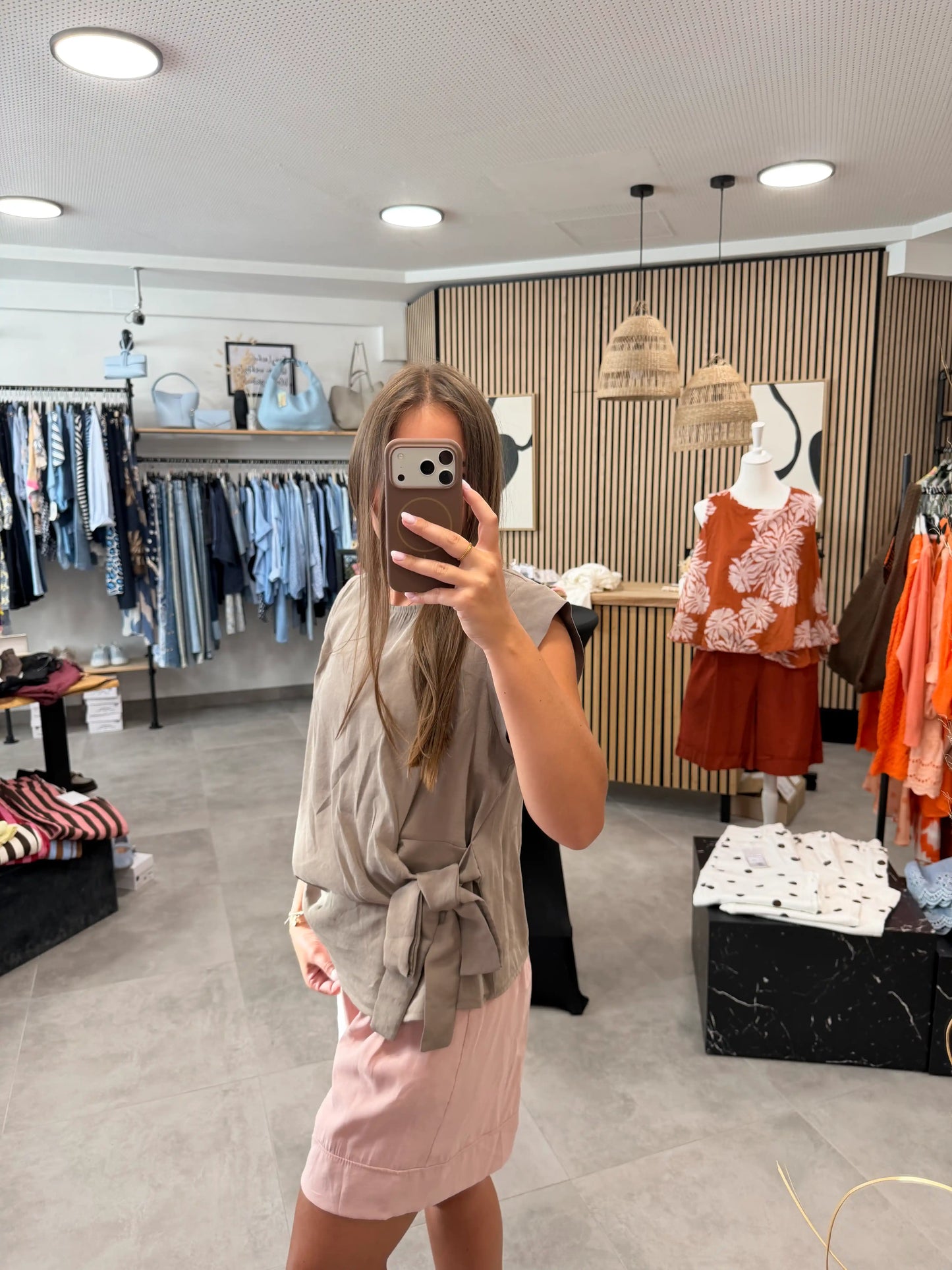 Wickelbluse "Olivia" Taupe