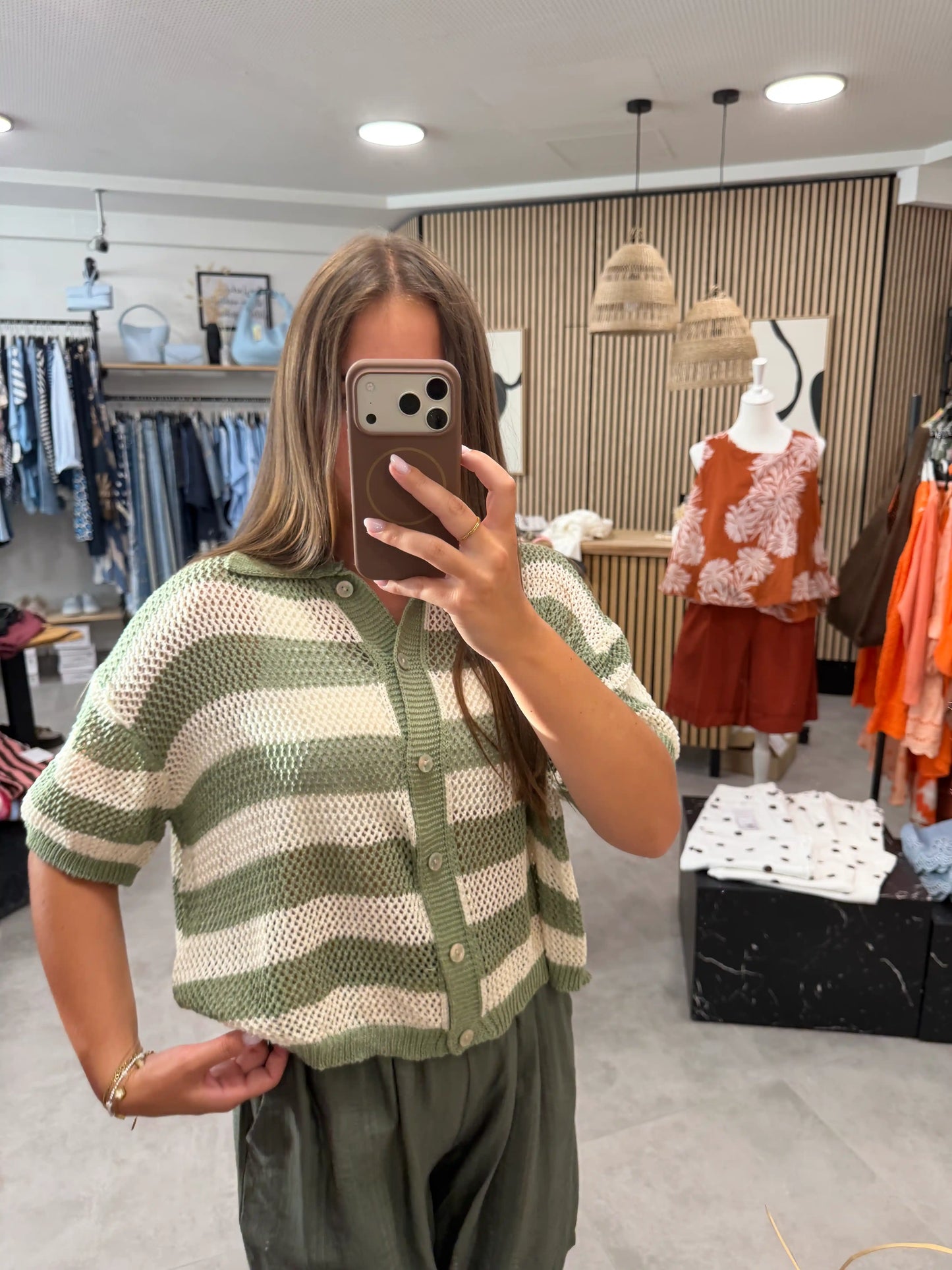 Bluse "Skyline Knit" Grün