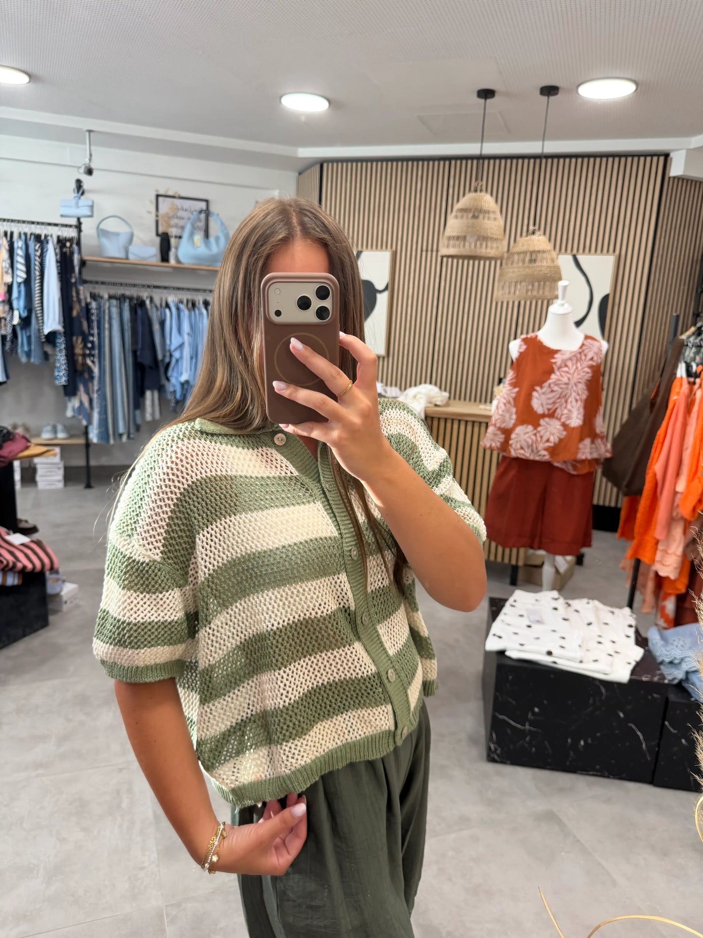 Bluse "Skyline Knit" Grün