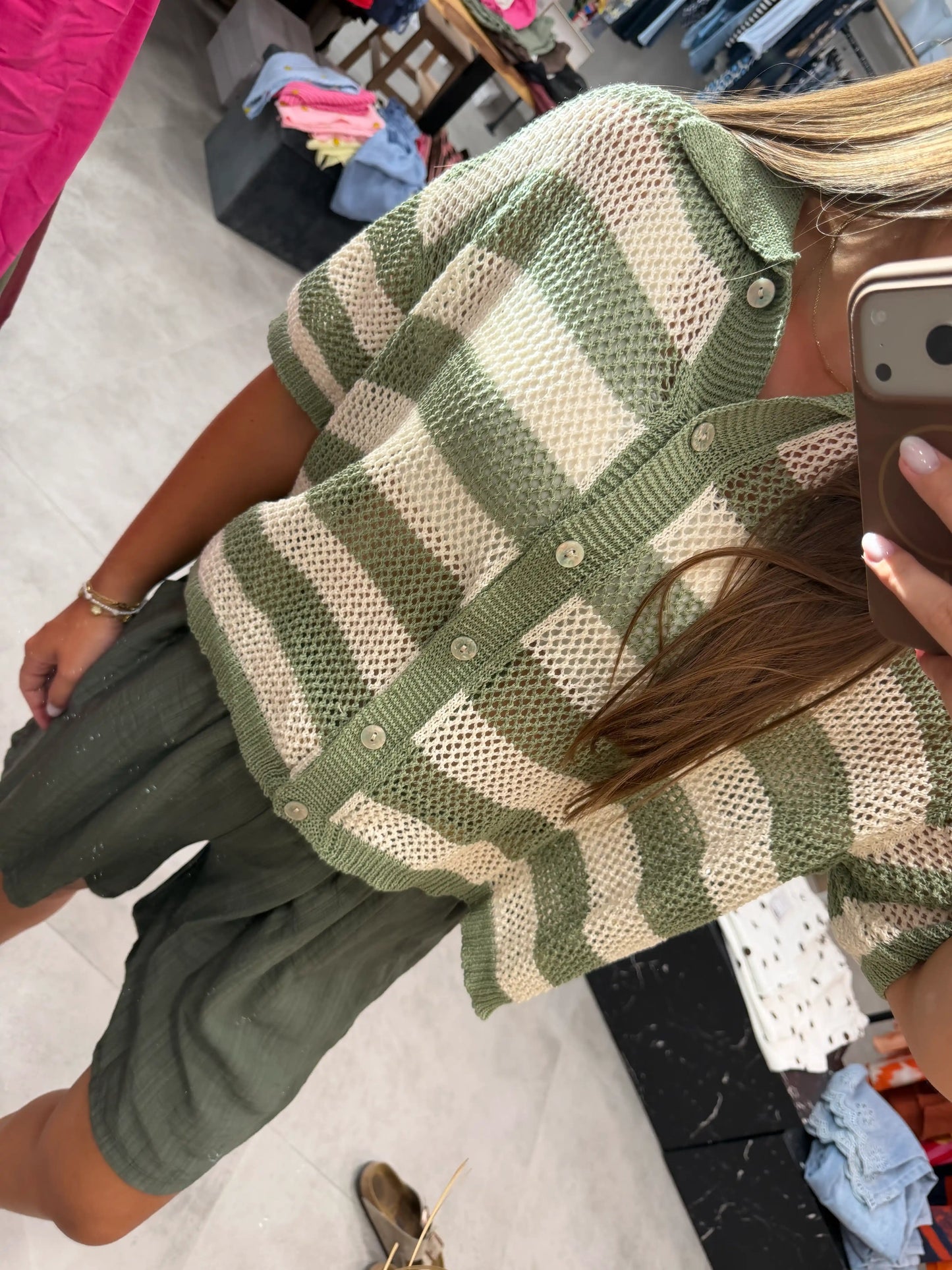 Bluse "Skyline Knit" Grün