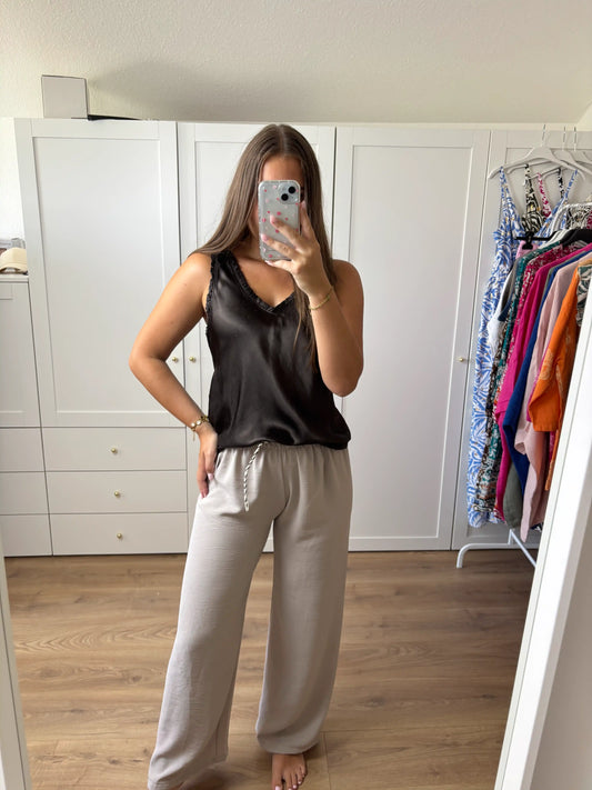 Wide-Leg-Hose "Classy" Greige