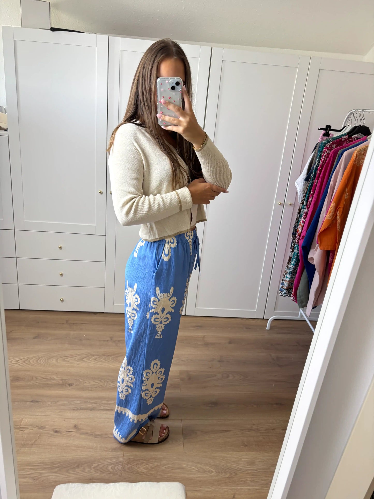 Wide-Leg-Hose "Nora" Hellblau