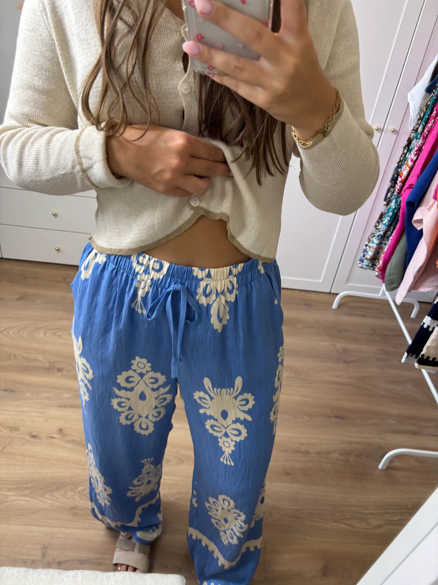 Wide-Leg-Hose "Nora" Hellblau