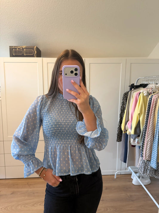 Bluse "Polka Dots" Blau