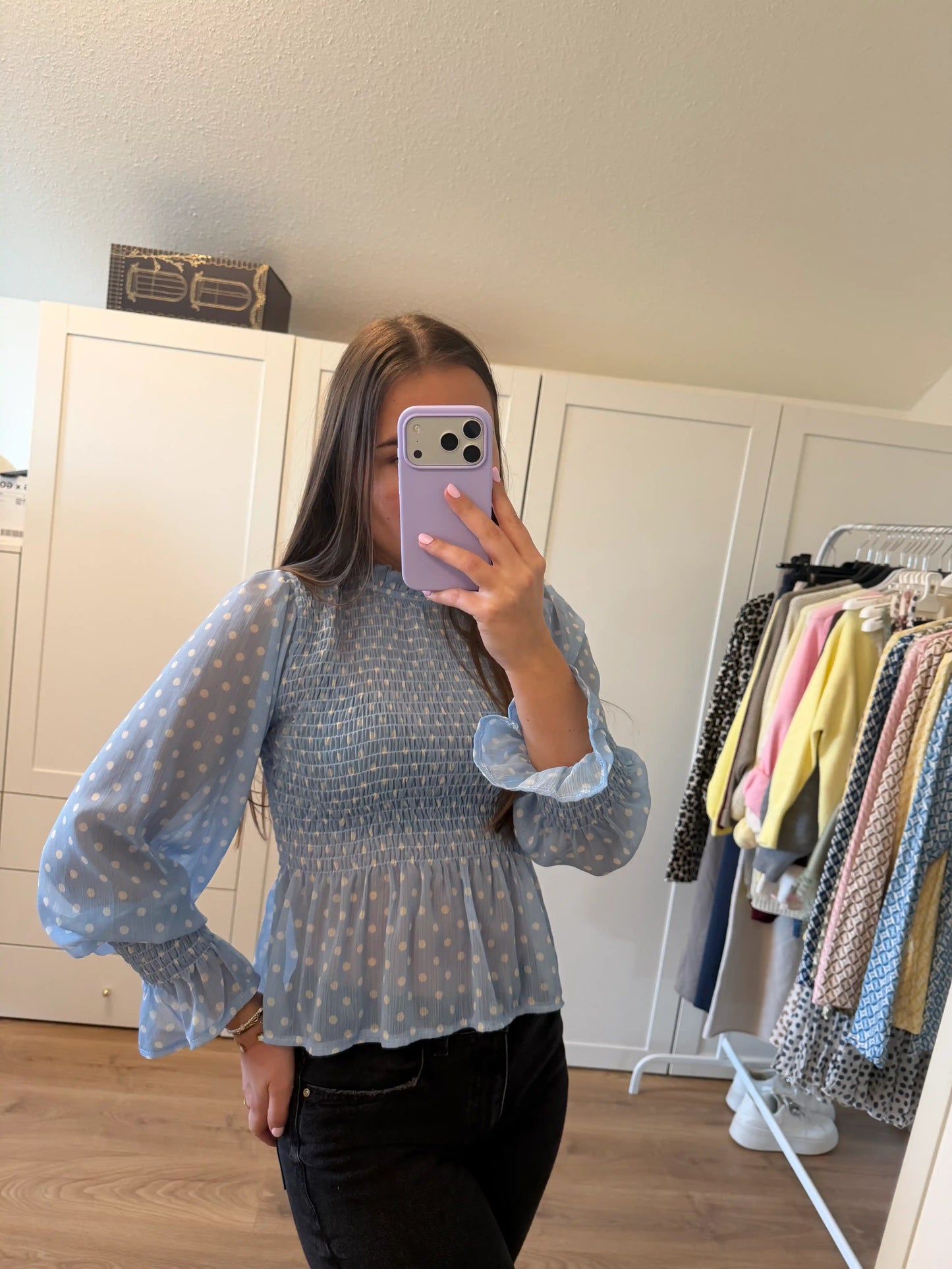 Bluse "Polka Dots" Blau