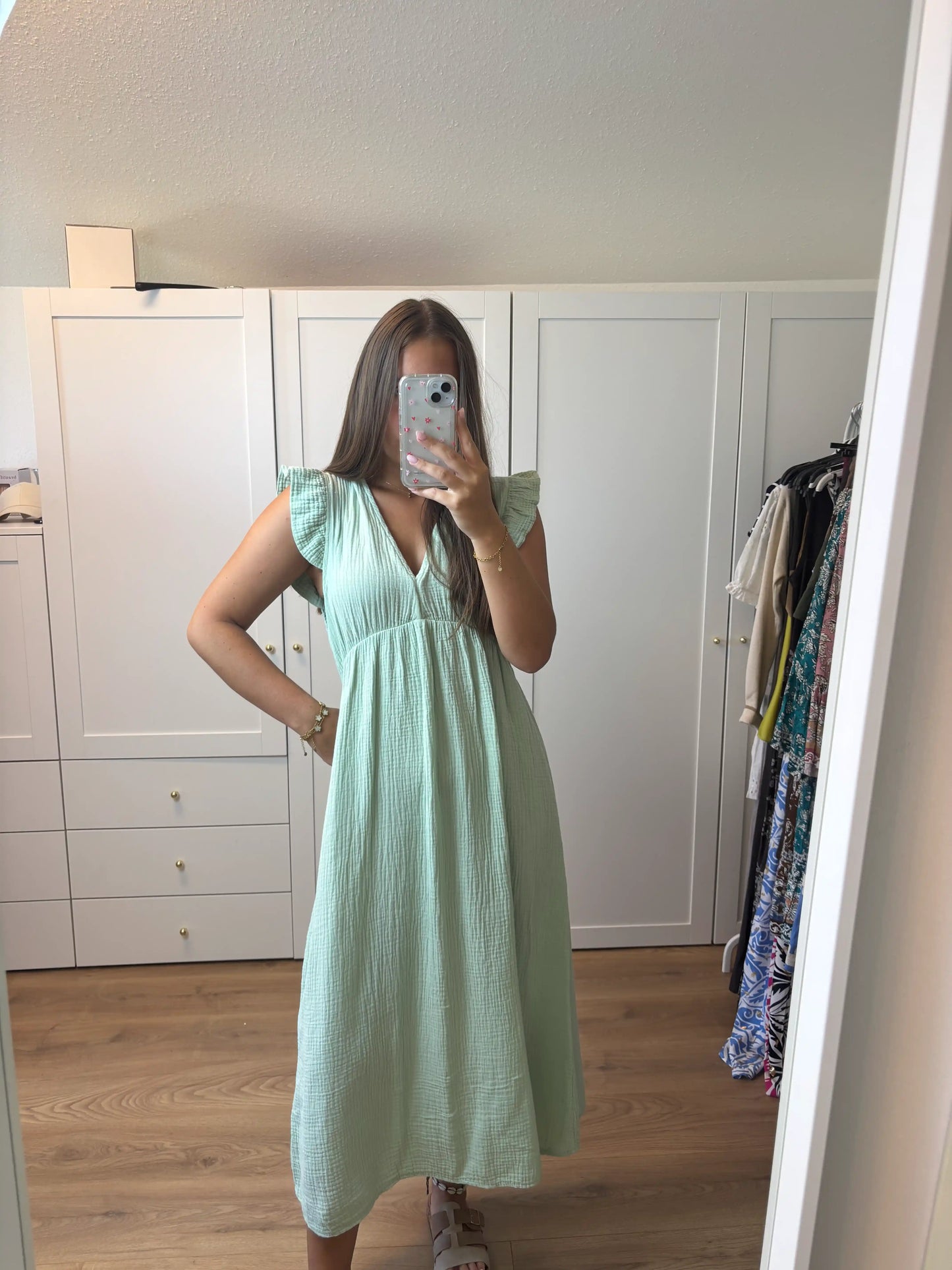 Musselinkleid "Frida" Mint