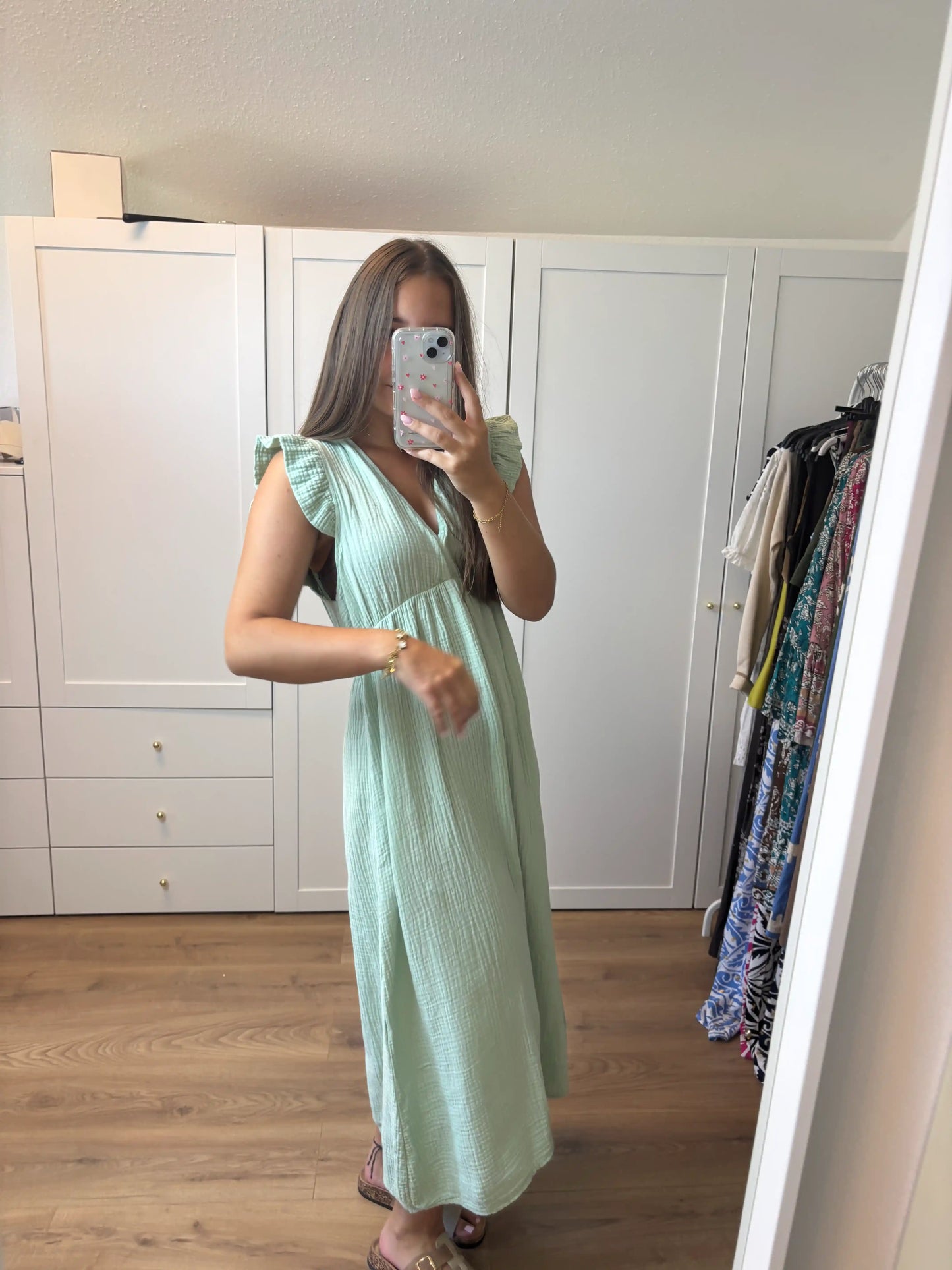 Musselinkleid "Frida" Mint
