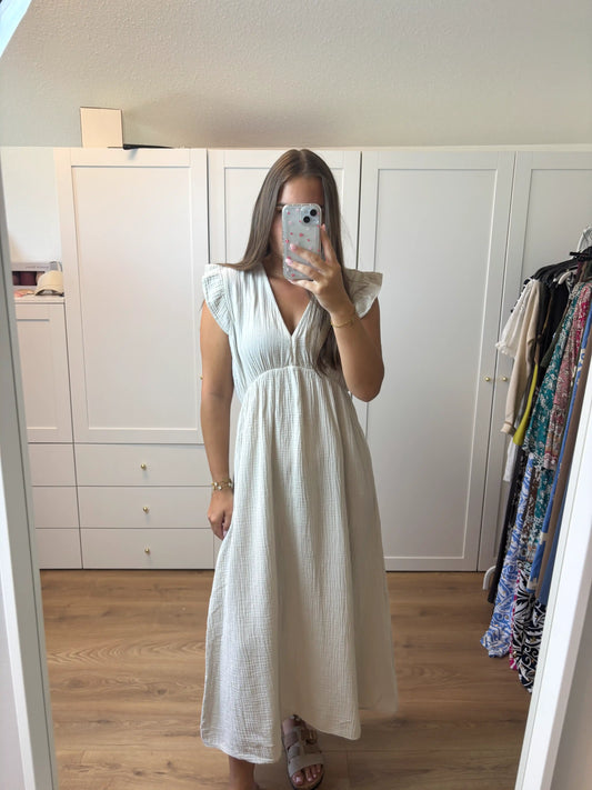 Musselinkleid "Frida" Beige