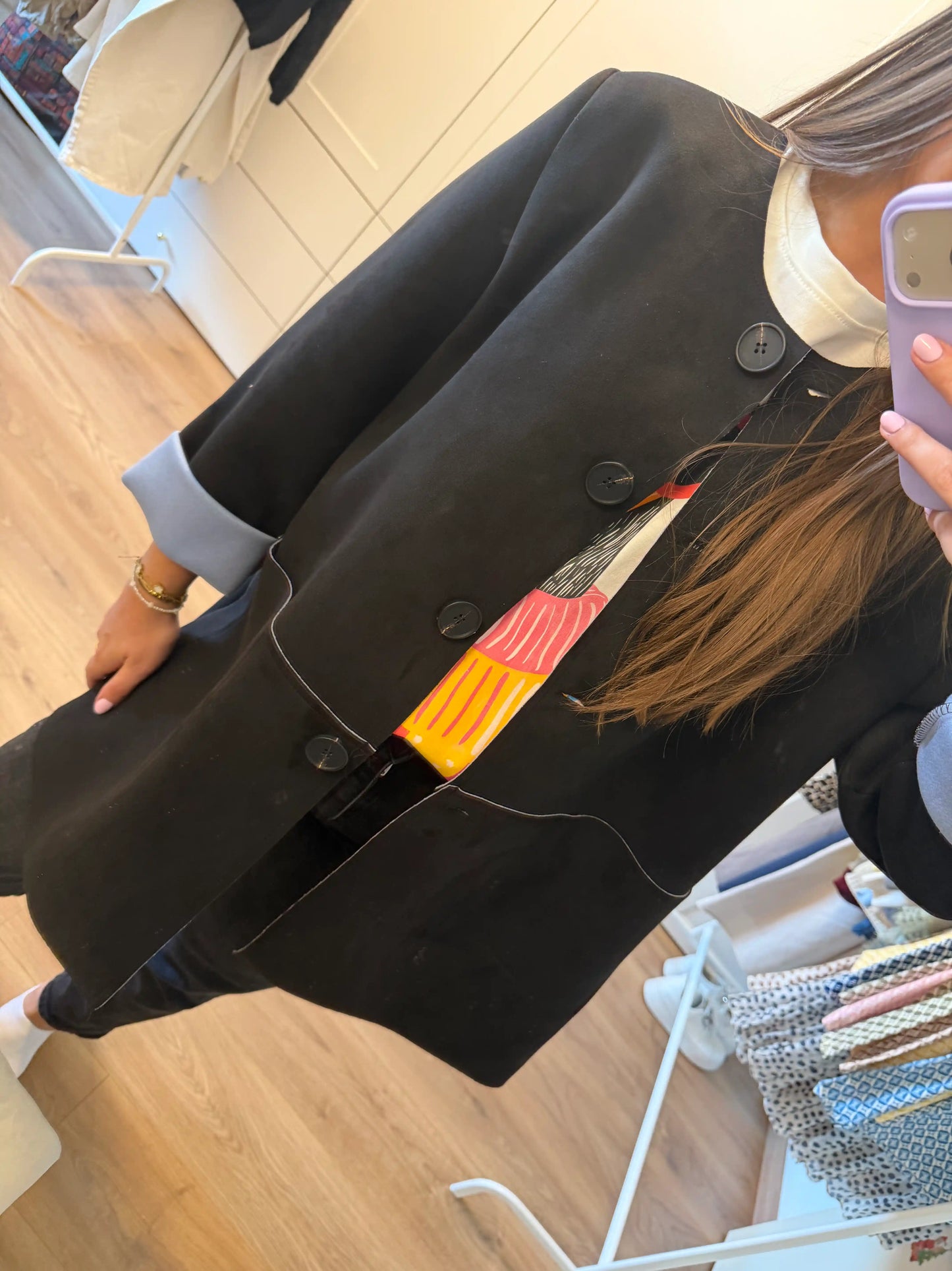 Frühlingsmantel "Soft Chic" Schwarz