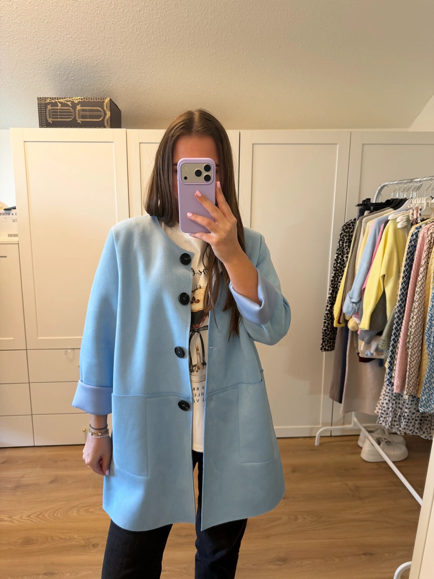 Frühlingsmantel "Soft Chic" Hellblau