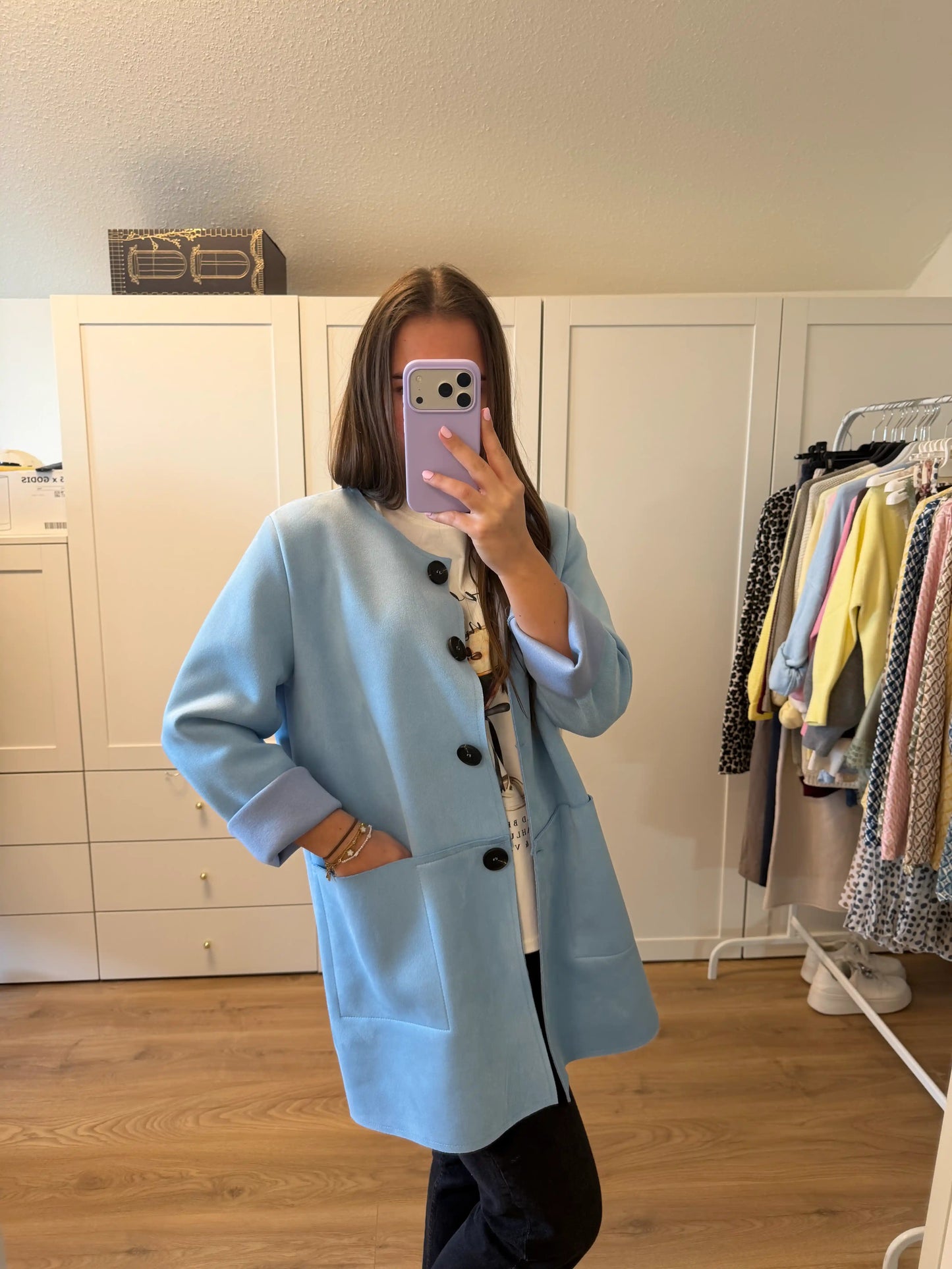 Frühlingsmantel "Soft Chic" Hellblau