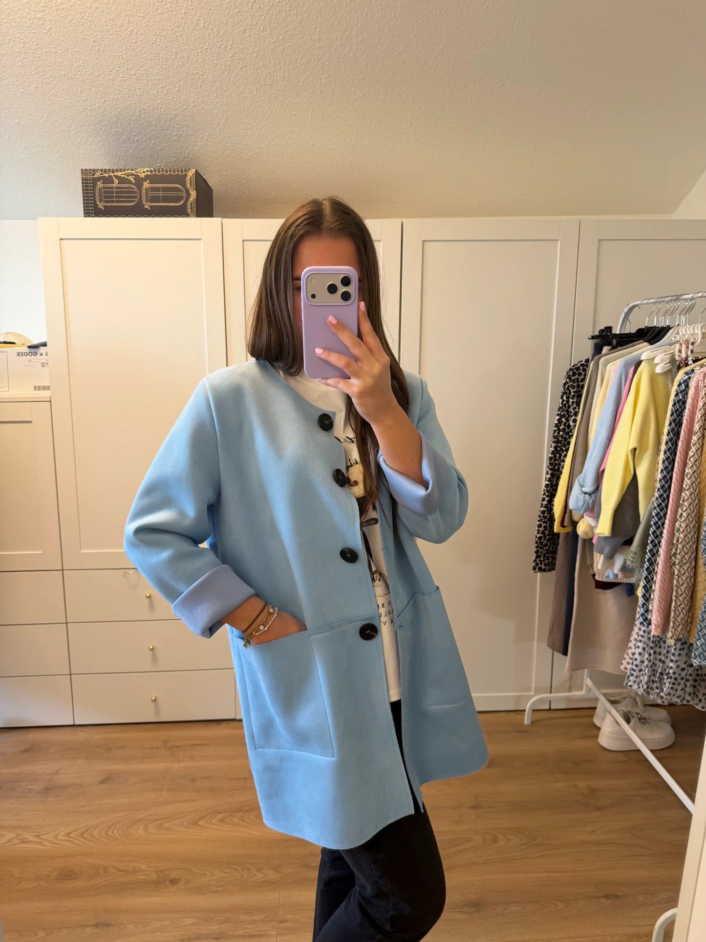 Frühlingsmantel "Soft Chic" Hellblau