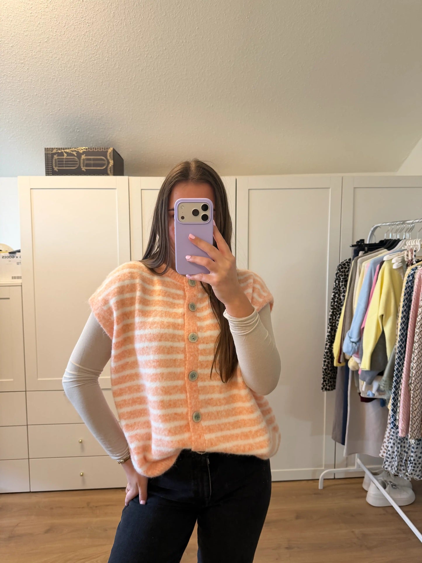 Pullunder "Stripes" Pfirsich