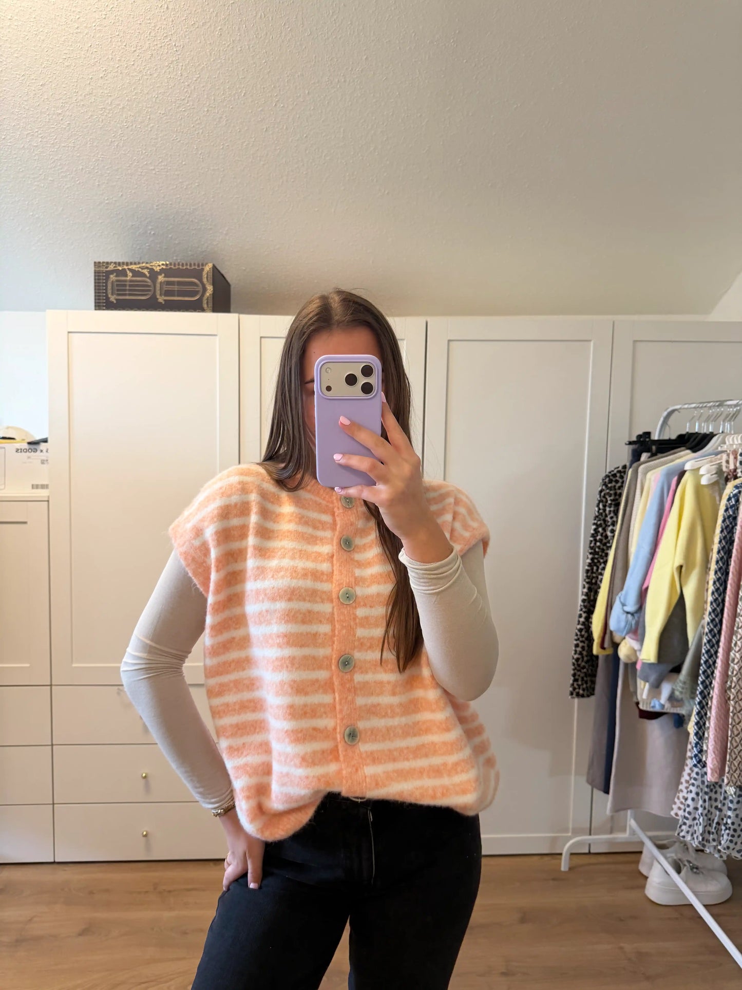 Pullunder "Stripes" Pfirsich