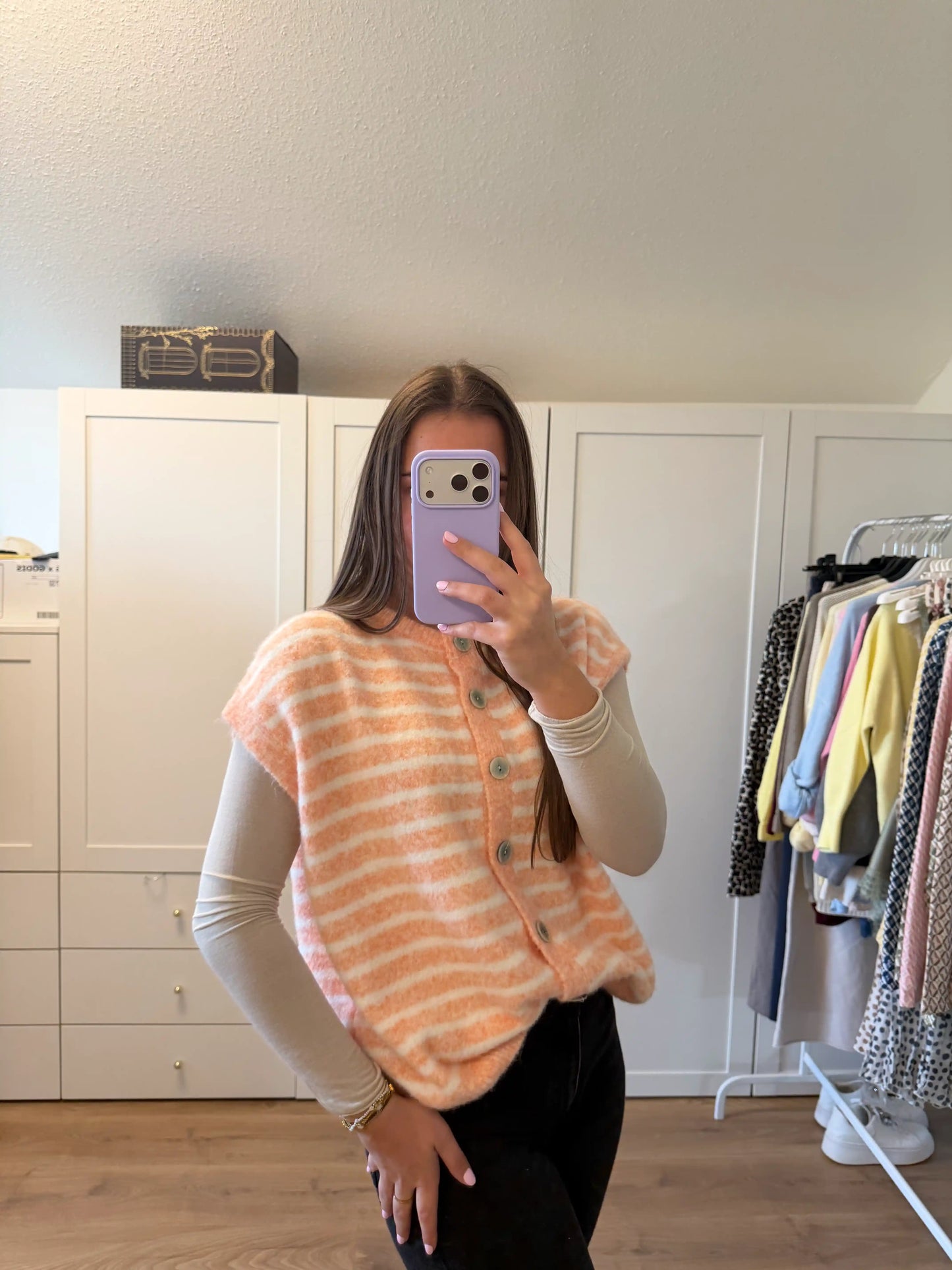 Pullunder "Stripes" Pfirsich