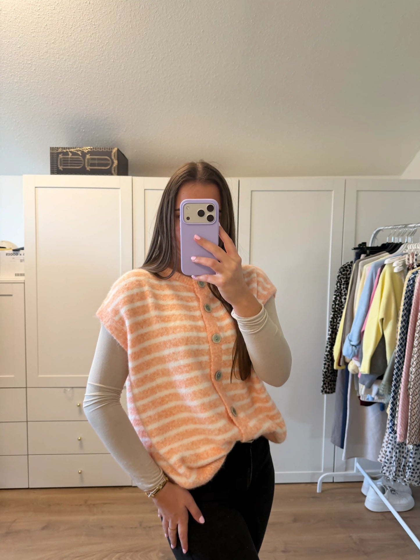 Pullunder "Stripes" Pfirsich