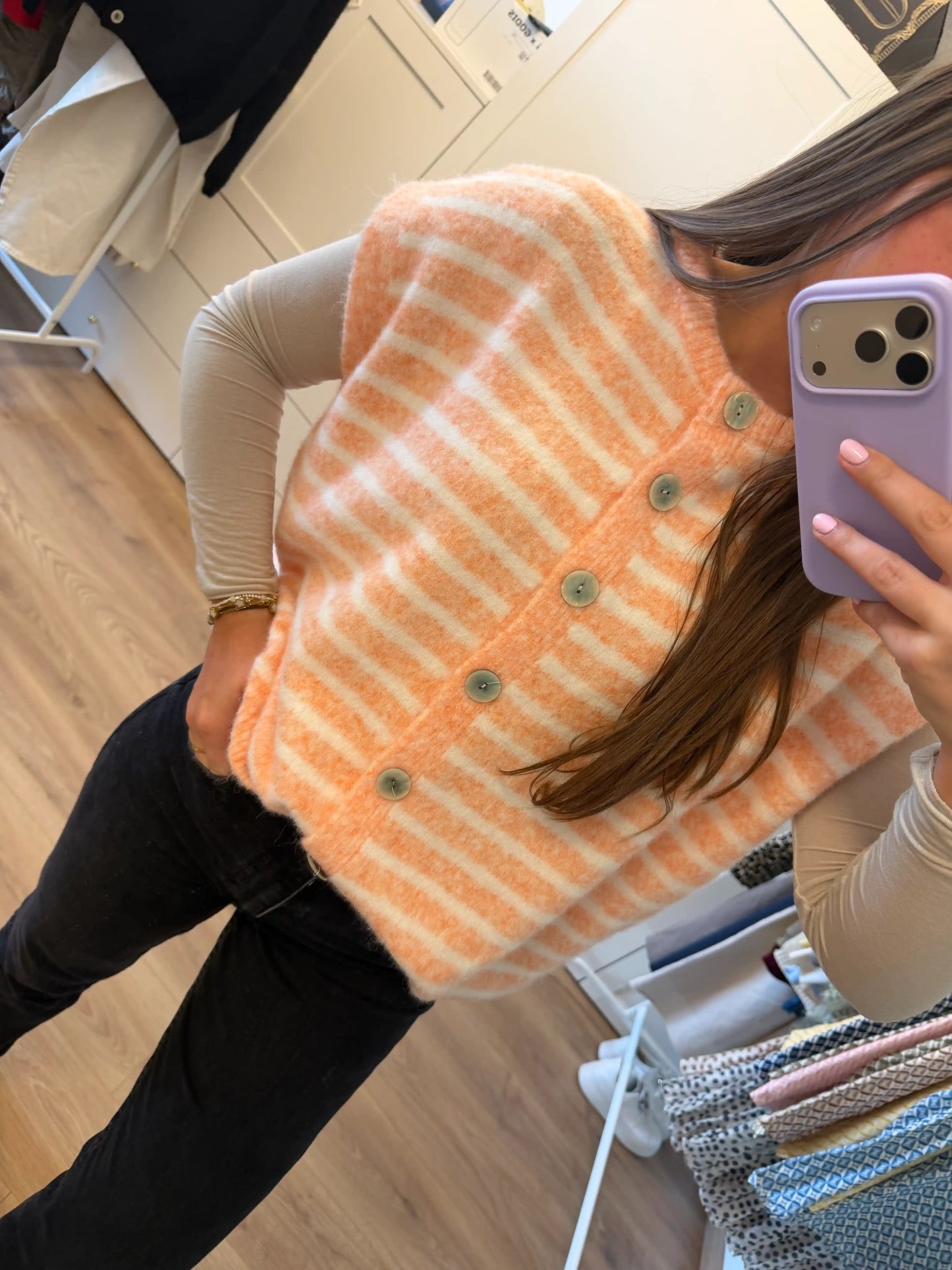 Pullunder "Stripes" Pfirsich