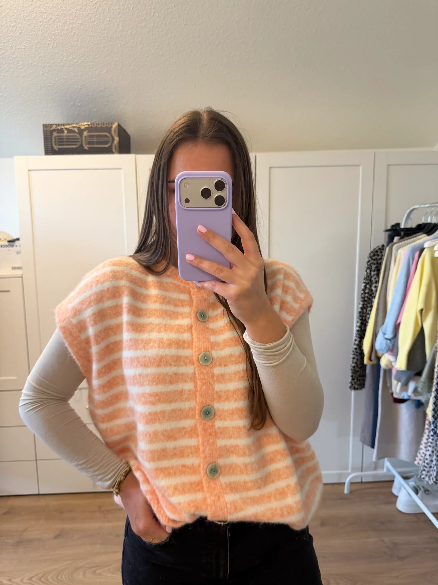 Pullunder "Stripes" Pfirsich