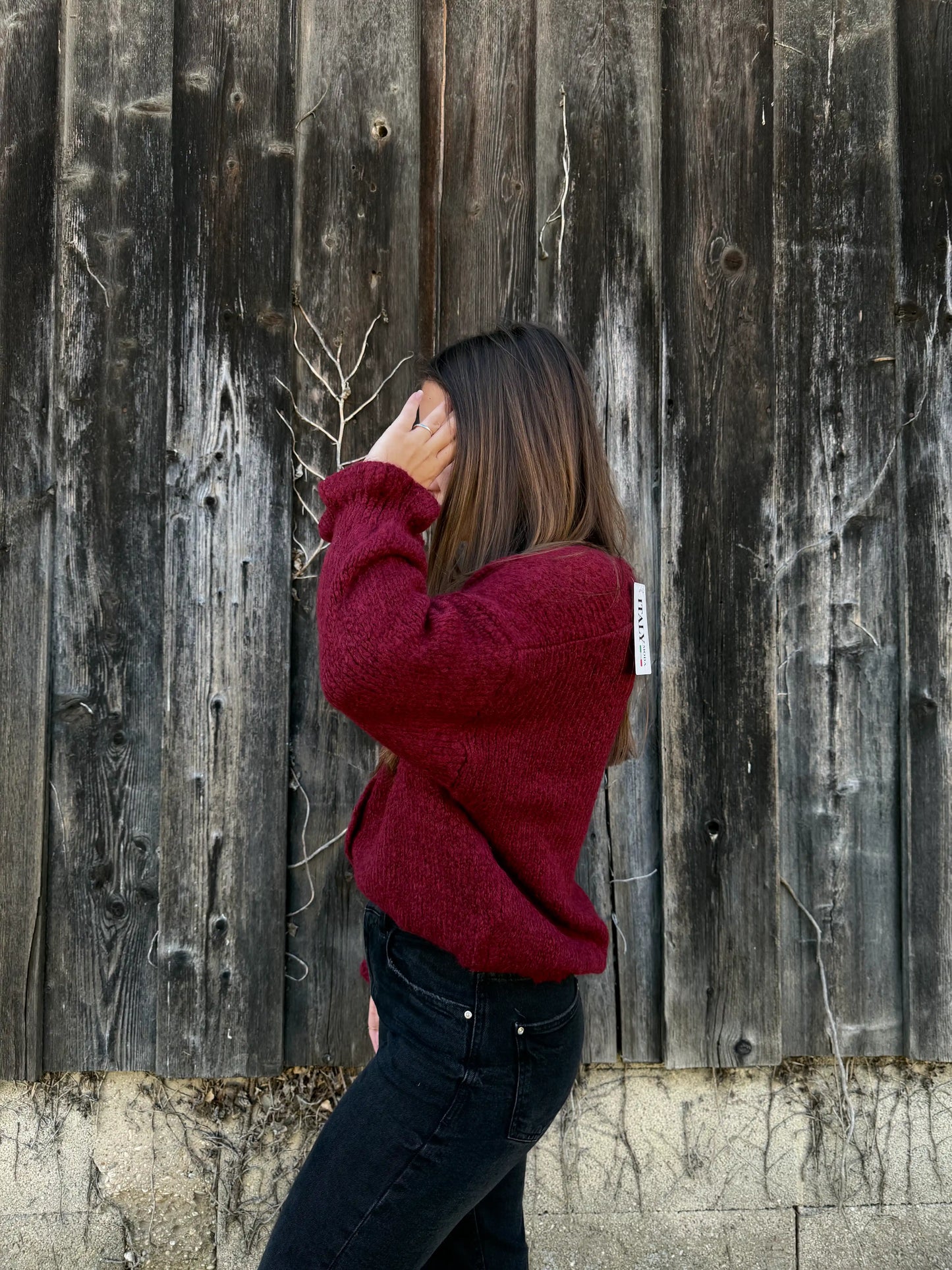 Cardigan "Malio" Weinrot