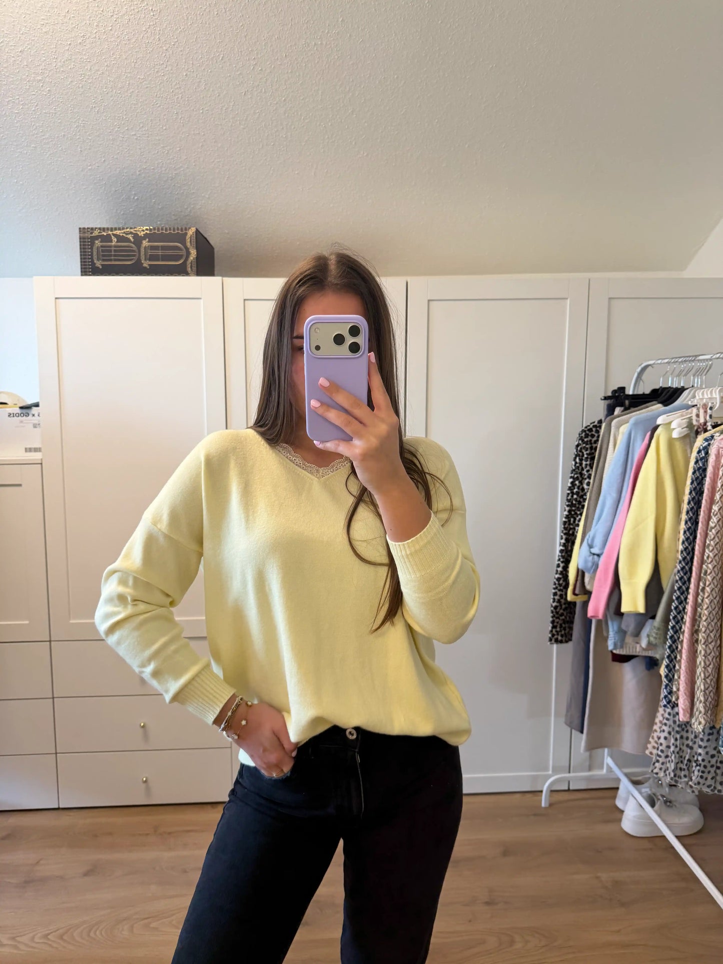 Pullover "Back Bow" Gelb