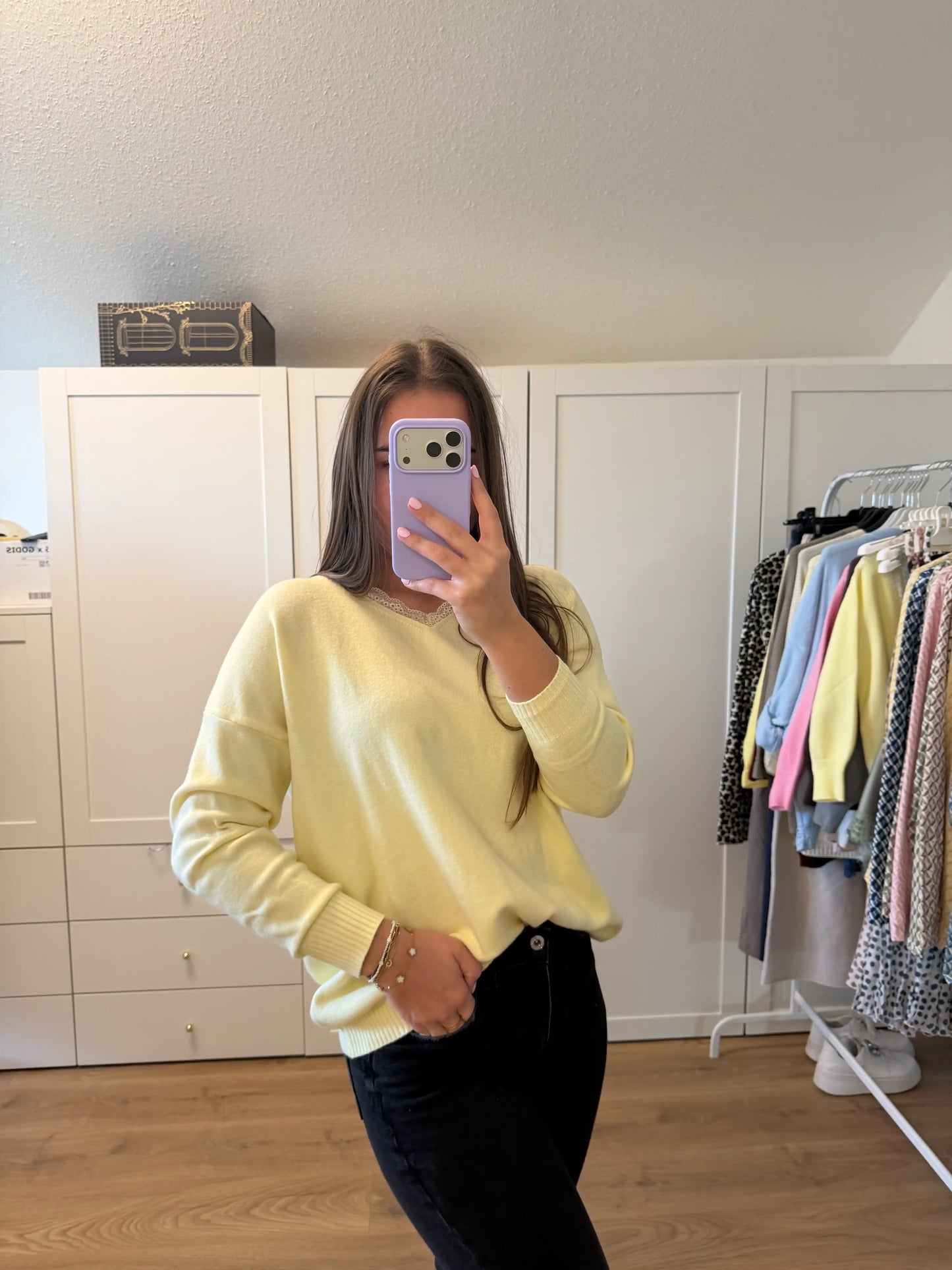 Pullover "Back Bow" Gelb