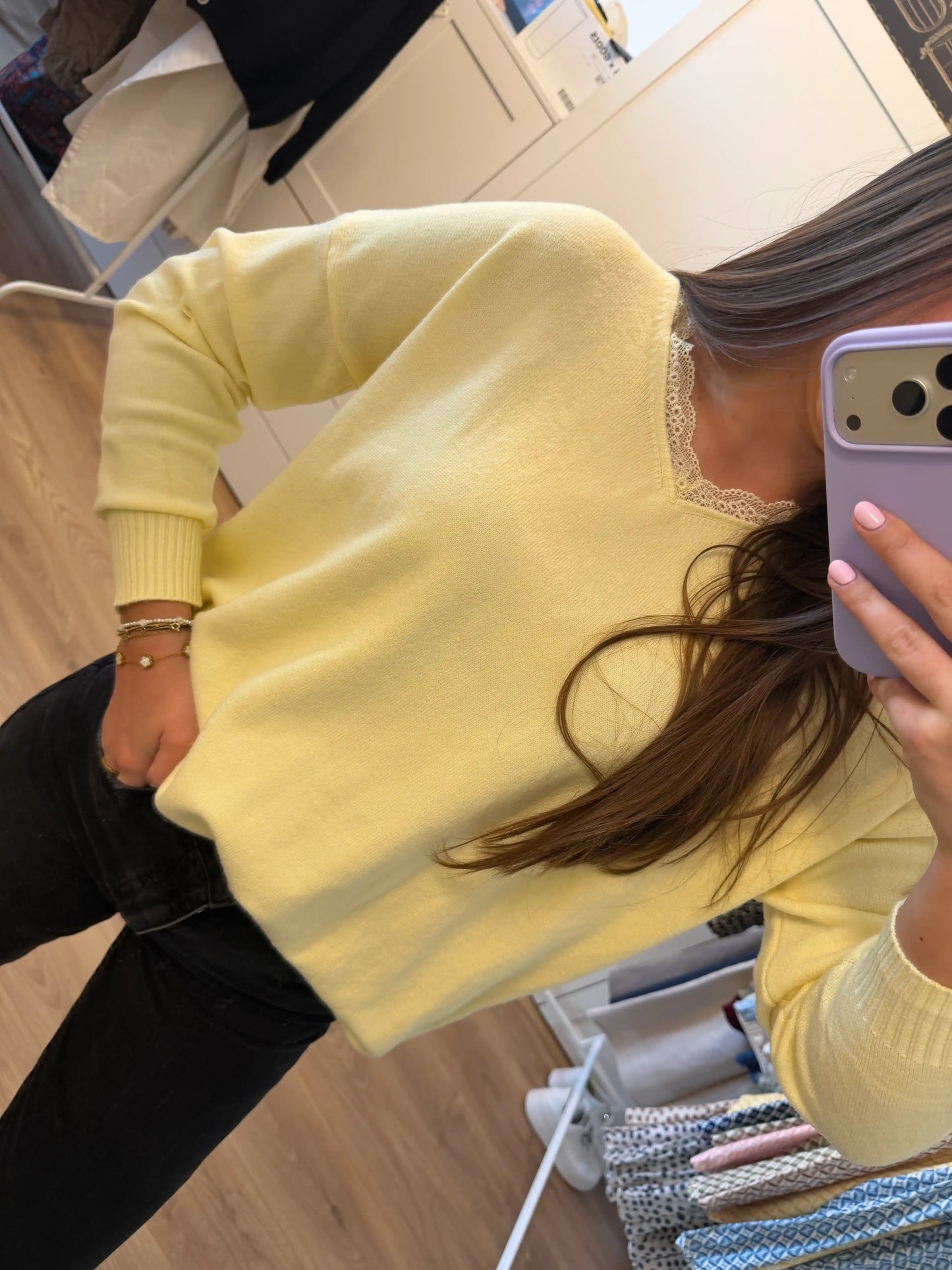 Pullover "Back Bow" Gelb