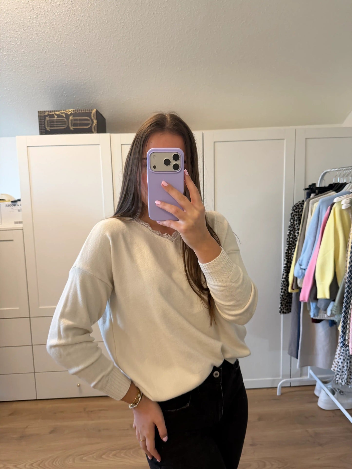 Pullover "Back Bow" Beige