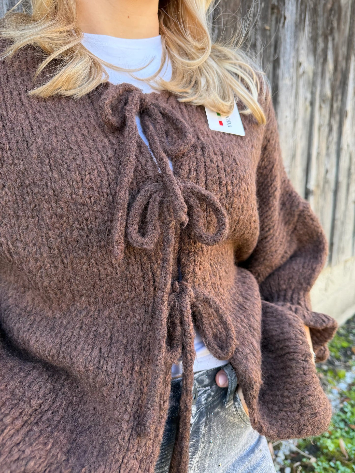 Cardigan "Knoten" Schokobraun