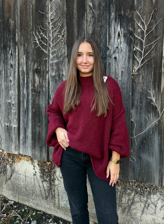 Pullover "May" Weinrot