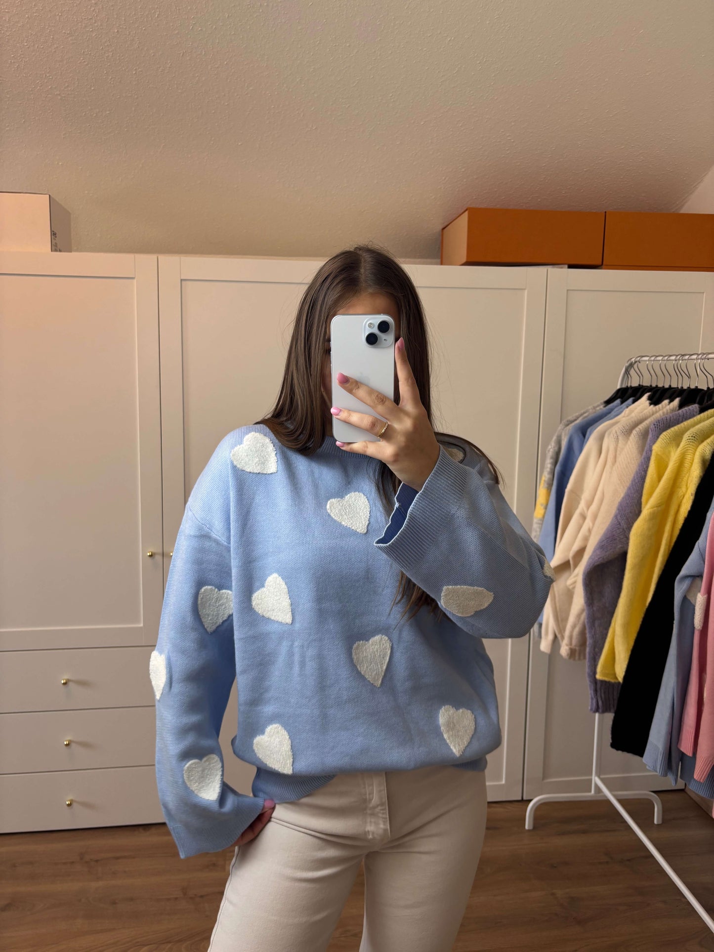 Pullover "Herzilein" Hellblau