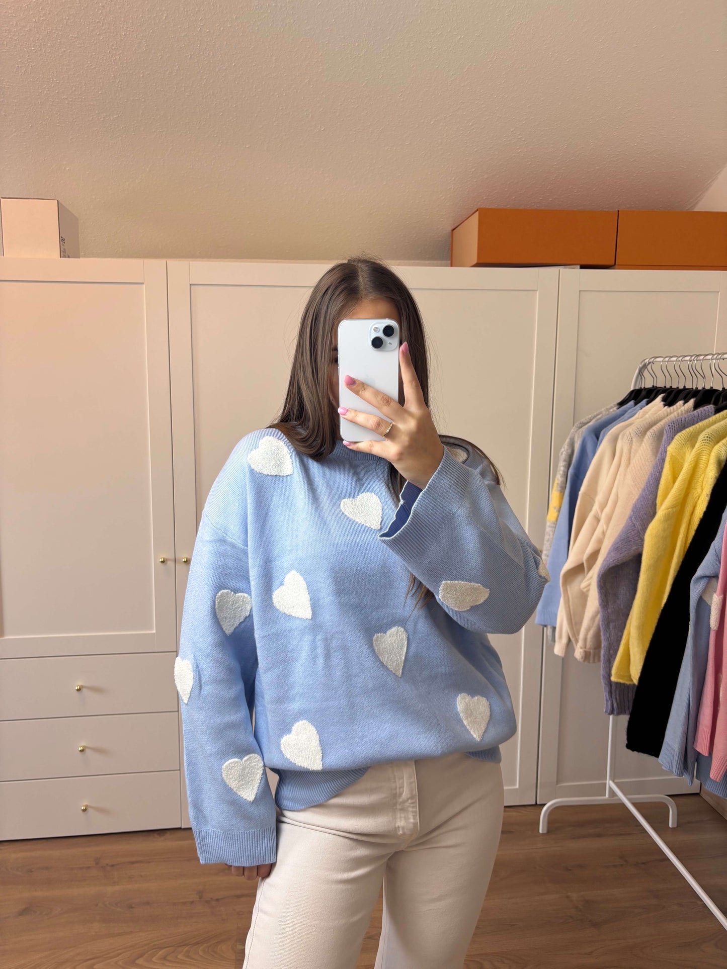 Pullover "Herzilein" Hellblau