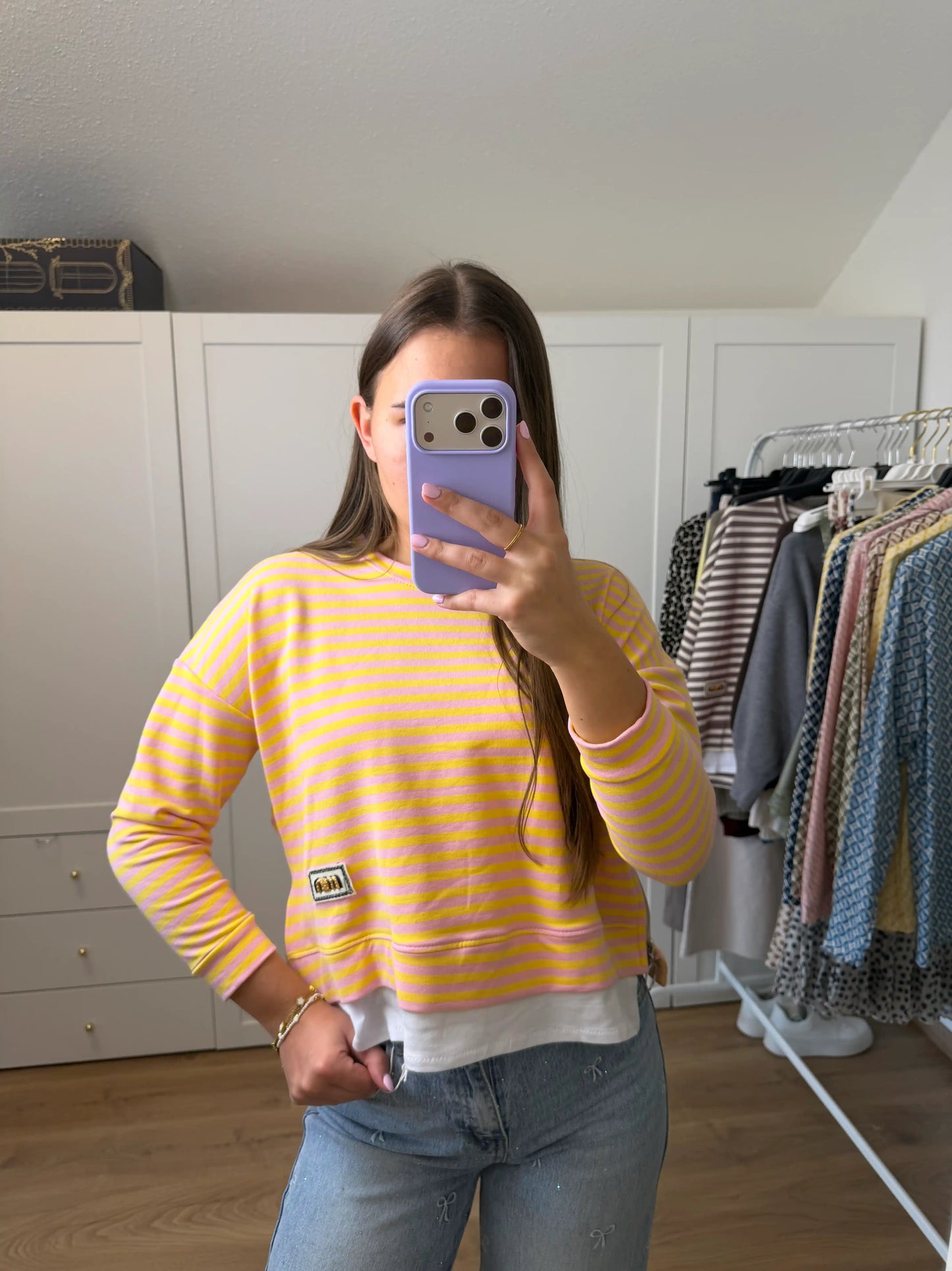 Langarmshirt "Sunny Stripes" Rosa