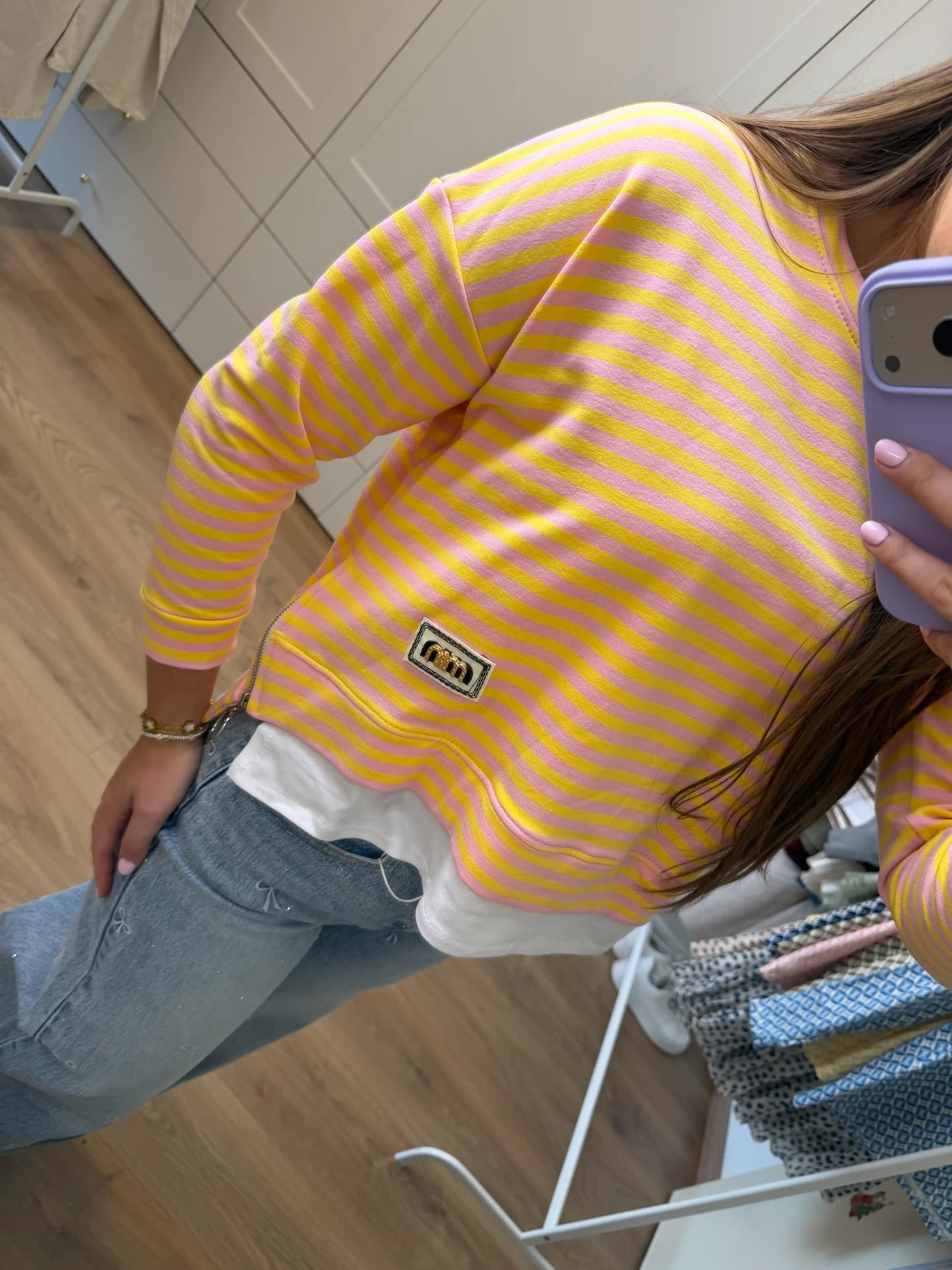 Langarmshirt "Sunny Stripes" Rosa