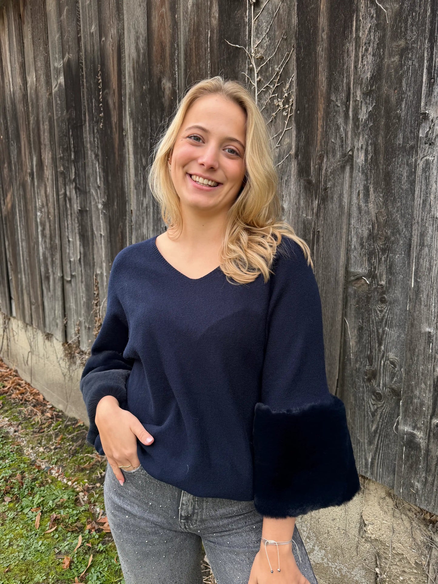 Pullover "Fluffy" Dunkelblau